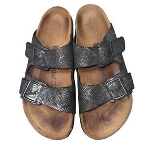 Papillio by Birkenstock Silver Metallic Leather Sandals  Size: US10 Men/12 Women